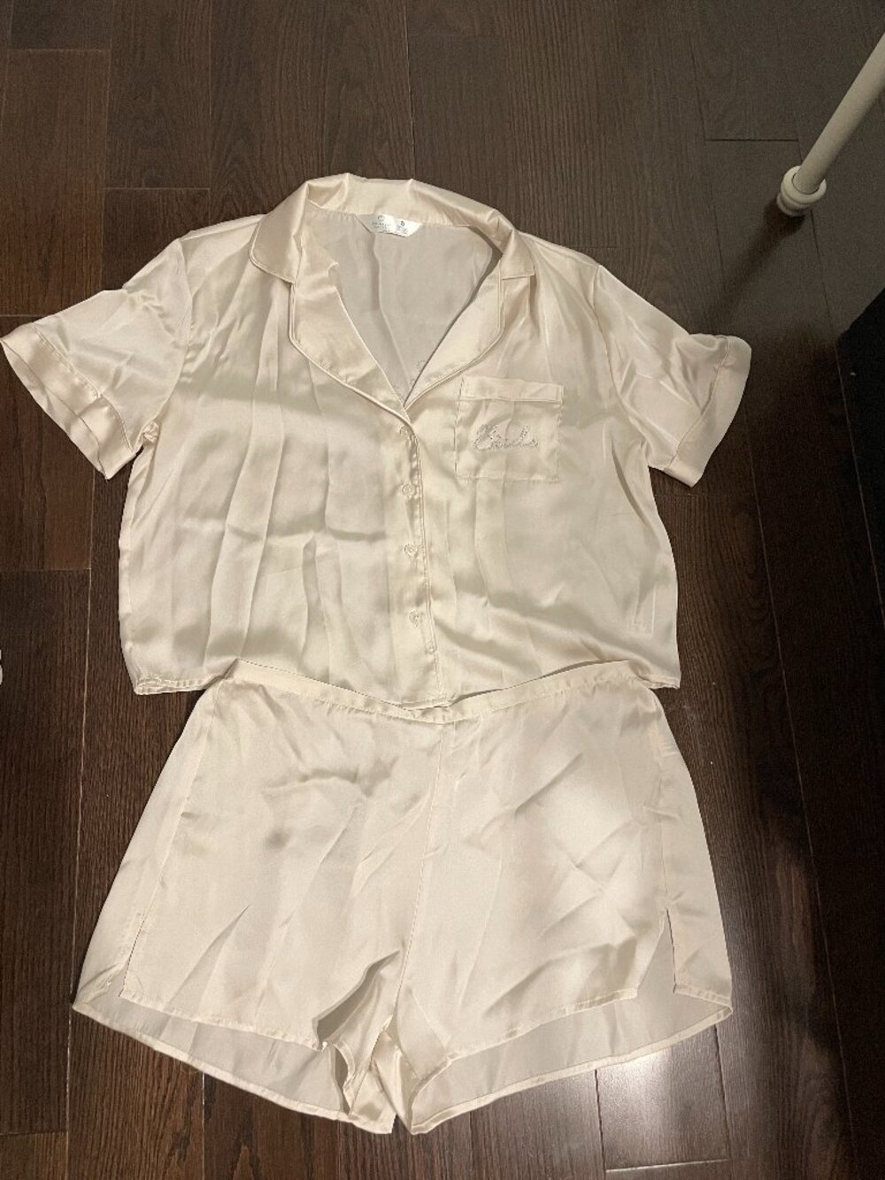 Primark Bride Satin Pajama Set with Rhinestone Lettering
